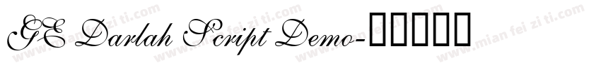 GE Darlah Script Demo字体转换